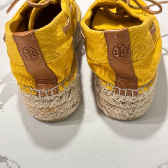 Tory Burch | Women’s Yellow Espadrilles Boat Shoes Jute Size 7 - Picture 4 of 13